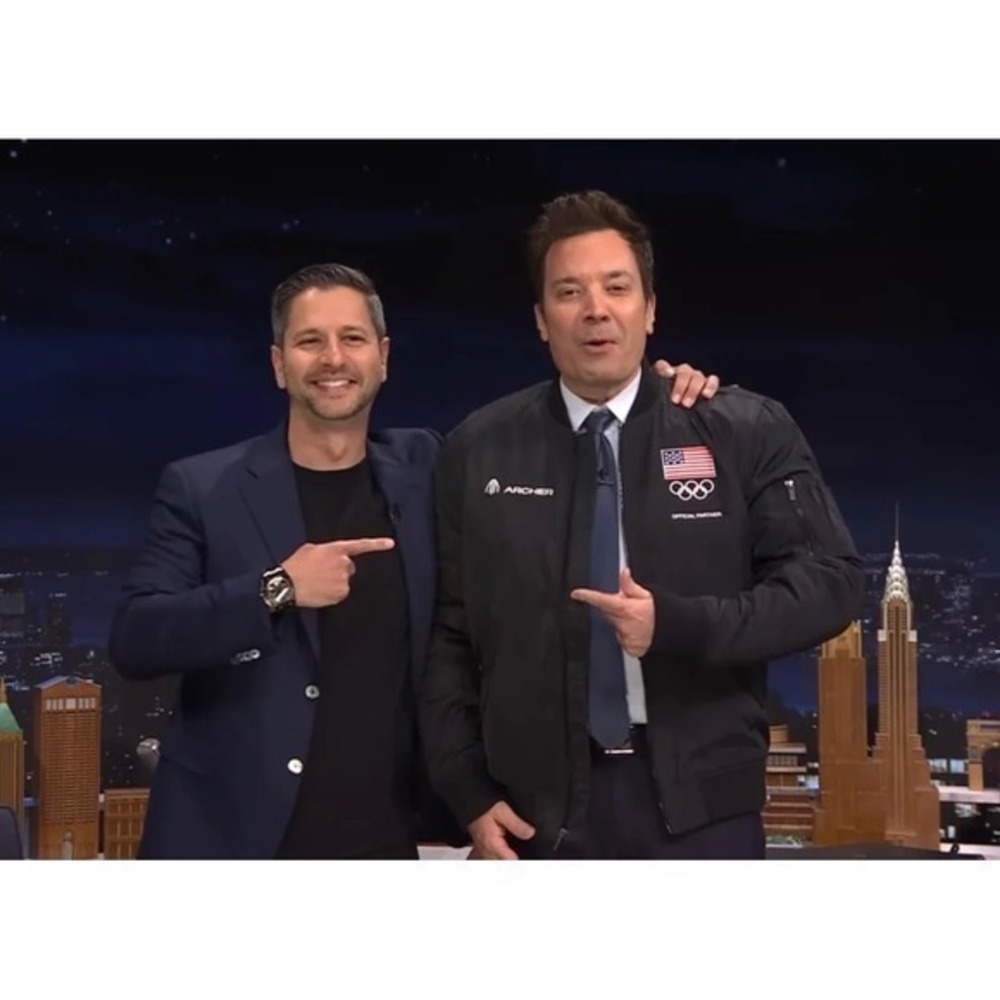 Archer Aviation Olympics official provider promo Fossa black jacket Jimmy Fallon - Picture 7 of 7